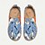 olcso Grafikus nyomtatott cipő-Női Tornacipők Lapos Slip-Ons Nyomtatási cipők Csúsztatható cipők Napi Vakáció Utazás Virágos Virágok Lapos Szabadság Alkalmi Kényelmes Gyalogló Vászon Papucs Kék