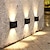 abordables Appliques d&#039;extérieur-Appliques murales solaires à 4/6led, 2 pièces, avec lumières supérieures et inférieures, pour clôture de cour, escalier, lumières de décoration de jardin