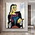preiswerte Berühmte Meisterwerke-Pablo Picasso-Gemälde, handgemaltes Rahmenporträt von Dora Maar, sitzendes Gemälde, handgefertigt, Pablo Picasso-Ölgemälde, handgemalt, vertikale abstrakte Menschen, klassisch, modern