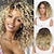tanie Peruki najwyższej jakości-Blond peruki dla kobiet blond perwersyjne kręcone peruki afro amerykańskie peruki miękkie syntetyczne peruki dla kobiet mody ombre peruki