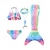 Недорогие Плавательные костюмы-детские купальные костюмы из пяти предметов для девочек, пляжные радужные милые моноласты, купальные костюмы для детей от 3 до 10 лет, летние фиолетовые