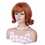 tanie Peruki syntetyczne modne-Miedziana peruka dla kobiet krótkie kręcone retro ula peruka z grzywką imbir lata 70. 80. kostium syntetyczny peruka na halloween cosplay codziennego użytku