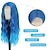 abordables Pelucas para disfraz-Peluca azul pelucas onduladas azules largas para mujeres peluca azul ombre de parte media peluca sintética rizada natural de 26 pulgadas pelucas de fibra resistentes al calor para uso diario en