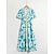 voordelige casual jurkje met print-Midi-jurk met pofmouwen en v-hals