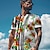 cheap Men&#039;s Hawaiian Shirt-Floral Line Resort Men&#039;s Shirt Street Casual Daily Summer Spring Stand Collar Henley Short Sleeve Black, Yellow S, M, L Shirt