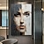 billige Berømte malerier-håndmalt abstrakt ansiktskunst oljemaleri trendy svart-hvitt veggkunst linjetegning kvinne ekspresjonistisk portrett hjemmeinnredning rammeløs