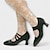 ieftine Tocuri de Damă-Pentru femei Tocuri Pantofi pumps Oxfords Bullock Pantofi Pantofi de epocă Petrecere Ziua Îndrăgostiților Zilnic Imitație de Perle Toc Mic Vârf ascuțit Elegant Epocă minimalism Piele Buclă Negru Verde
