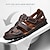 cheap Men&#039;s Sandals-Men&#039;s Sandals Sporty Sandals Fishermen sandals Handmade Shoes Closed Toe Sandals Leather Italian Full-Grain Cowhide Breathable Comfortable Slip Resistant Lace-up Black Brown