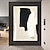 お買い得  抽象画-ハンドペイント モダン ニュートラル 黒と白の抽象絵画 キャンバス ウォールアート リビングルームの装飾 (フレームなし)