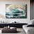levne Abstraktní malby-ručně malovaná abstraktní olejomalba z vln oceánu na plátně velká nástěnná malba modrá mořská malba minimalistické umění ruční malba vlněním na míru pro obývací pokoj dekorace na stěnu ložnice