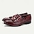 cheap Men&#039;s Slip-ons &amp; Loafers-Men&#039;s Loafers &amp; Slip-Ons Wine Black Glossy Burgundy Crocodile Leather Tassel Comfortable Slip Resistant