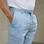 Недорогие льняные брюки-мужские брюки из 100% льна, повседневные брюки, эластичная талия на шнурке, прямые темно-синие брюки, простые, удобные, дышащие, повседневные, на каждый день, для отдыха, мода, классический стиль