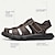 cheap Men&#039;s Sandals-Men&#039;s Sandals Sporty Sandals Fishermen sandals Outdoor Hiking Sandals Leather Italian Full-Grain Cowhide Breathable Comfortable Slip Resistant Lace-up Light Brown Dark Brown Black