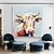 halpa Eläintaulut-abstrakti lehmäöljymaalaus käsinmaalattu värikäs eläintekstuurimaalaus ainutlaatuinen taideteos elävä eläinkangasmaalaus seinätaidetta maalaistalon sisustus olohuone olohuone kodin sisustus