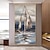 Недорогие Пейзажи-Mintura ручная работа картины маслом на холсте с изображением лодки, настенное художественное оформление, современные абстрактные картины с кораблем для домашнего декора, рулонная бескаркасная