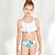 Недорогие Плавательные костюмы-Детский раздельный купальник, комплект бикини для девочек, бикини для девочек с открытой спиной