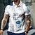 baratos polos de botões masculinos-Água-Viva Homens Recorrer 3D Imprimir Camiseta Polo Havaiana Férias Praia Camisa Pólo Piquê Manga Curta Aberto para a Lateral Camisas polo Azul Marinho Escuro Laranja Verão S M L Micro-Elástica pólo