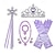 cheap HawaiianSummer Party-Princess accessory cosplay set combination Elsa Crown Glove Necklace