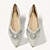 baratos Sapatos de Noiva-Mulheres Sapatos De Casamento Rasos Pedrarias Sem Salto Dedo Apontado Elegante Moda Couro Microbiano Mocassim Bege
