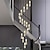 Χαμηλού Κόστους Φώτα Οροφής με Dimmer-Φωτιστικό πολυελαίου led, μεταλλική κρυστάλλινη σκάλα περιστρεφόμενος μακρύς πολυέλαιος, μοντέρνος, απλός και πολυτελής, κατάλληλος για βίλες, διπλά κτίρια, σοφίτες, διαμερίσματα και βεράντες, με