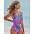 cheap Designer Swimwear-Palm Leaf Triangle One Piece Swimsuit