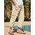 abordables pantalon en lin-Homme Pantalon en lin Pantalon pantalon été Cordon 2 en 1 Jambe droite Couleur unie Confort Respirable Toute la longueur Mariage Vacances Vacances Mode Noir Blanche Non Elastique