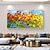 cheap Floral/Botanical Paintings-Flower Painting On Canvas hand painted Large Wall Art Boho Wall Decor Colorful Flower Oil Painting Home Decor Modern art Abstract Art painting for Bedroom Decor