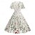 billige Kjoler-1950'erne Retro / vintage Kjoler Festkostume Flare kjole Blomstret Udklædning Dame Jul Halloween Karneval Skolebal Fest Cocktailparty Voksne Kjole Hjemkomstkjoler