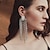cheap Earrings-Women&#039;s Hoop Earrings Tassel Fringe Precious Elegant Fashion Imitation Diamond Earrings Jewelry Silver For Wedding Party 1 Pair