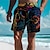 billige Surfeshorts-skull printed herre boardshorts hawaiianske shorts badebukser snøring med mesh fôr elastisk midje komfort pustende ferie ferie shorts