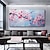 cheap Floral/Botanical Paintings-Hand Painted Pink Blooming Peach Flower Oil Painting Landscape Canvas Paintings Wall Art Modern Home Decor No Framed