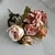abordables Monsieur et Madame Mariage-fleur simulée 6 fourchettes fumée et pluie rose décoration de la maison fleur artificielle rose fleur en soie style européen palette de couleurs hôtel table à manger arrangement floral