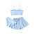 cheap Swimwear-Children&#039;s Solid Color Ruffle Edge Split Swimsuit Summer Big Girl Swimsuit Three Piece Set