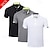 cheap Multipack-Multi Packs 3pcs Men&#039;s Lapel Short Sleeves Black+white+grey Polo Button Up Polos Golf Shirt Color Block Daily Wear Vacation Polyester Spring &amp; Summer