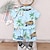 preiswerte Sets-2 Stück Baby Jungen T-Shirt &amp; Shorts Outfit Graphic Kurzarm Set Outdoor Modisch Sommer Frühling 1-3 Jahre alt Gelb Marineblau Himmelblau