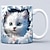 ieftine Cupe &amp; Căni-3d pisoi gaură într-o cană de perete, cană 3d pisică albă 3d noutate căni pisici iubitorii de pisici cană de cafea cană club de pisici cană albă din ceramică cadouri pentru bărbați femei