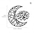 billige Event &amp; Party Supplies-laserskåret vintage blomstermønster måneformet dekorativt hengende ornament - islamsk treplakett, perfekt for muslimske hjemmefester og festlig veggkunstdekor