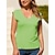 baratos Tops básicos de mulher-blusa feminina camiseta camiseta básica simples diária decote em v sem mangas regular verão verde branco preto azul rosa