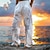 cheap Printed Pants-Men&#039;s Linen Pants Trousers Summer Pants Beach Pants Drawstring Elastic Waist Print Coconut Tree Comfort Daily Vacation Beach 20% Linen Vacation Fashion White