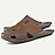 voordelige Herensandalen-Voor heren Sandalen Slippers Platte sandalen Leer Ademend Comfortabel Anti-slip Veters Wijn Zwart Bruin