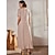 abordables Robes en coton et lin-Robe casual Femme Robe longue maxi Coton Lin Uni du quotidien Col Ras du Cou Poche Manche Courte Eté Ample Rose Claire Bleu Ciel Kaki S M L XL 2XL