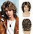 abordables Perruque homme-Perruques synthétiques pour hommes, mélange de bruns des années 80, blondes, moelleuses, ondulées, en couches, cosplay, rocker, fête, costume d&#039;halloween