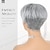 cheap Older Wigs-Pixie Cut Wigs Synthetic Short Ombre Gray Pixie Haircut Wig with Bangs Glueless Layered Wig Wavy Grey to Black Wigs for Women