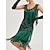 cheap Historical &amp; Vintage Costumes-Roaring 20s 1920s Vacation Dress Cocktail Dress Flapper Dress Dress Masquerade Christmas Party Dress The Great Gatsby Gentlewoman Women&#039;s Sequins Tassel Fringe Halloween Wedding Wedding Guest Event