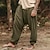 cheap Linen Pants-Men&#039;s Linen Pants Trousers Summer Pants Beach Pants Pocket Drawstring Elastic Waist Plain Comfort Breathable Daily Holiday Vacation Hawaiian Boho Dark Brown Black