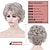 cheap Older Wigs-Sliver Grey Short Curly Wigs with Hair Bangs for Women Heat Resistant Natural luster Synthetic 70s Look Full Hair Wigs for Women