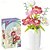 levne Sochy-květinová kytice stavebnice s vázou, budova s pivoňkou pro domácí dekoraci, model zobrazení sbírky rostlin, dárek k Vánocům k narozeninám Valentýna