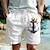cheap Men&#039;s Graphic Shorts-Men&#039;s Shorts Summer Shorts Beach Shorts Drawstring Elastic Waist Print Anchor Comfort Breathable Short Outdoor Holiday Going out Cotton Blend Hawaiian Casual White 1 White #2