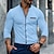 billige skjorte med knapper til mænd-Herre Skjorte Button Up skjorte Casual skjorte Hvid Vin Blå Langærmet Stribe Båndkrave Daglig Ferierejse Kile Tøj Mode Smart Casual