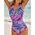 cheap Designer Swimwear-Palm Leaf Triangle One Piece Swimsuit